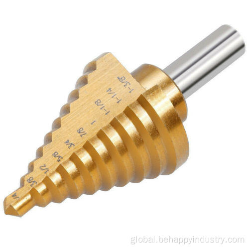 Metal Drill Bit Round shank HSS tin-coated step drill bit Factory